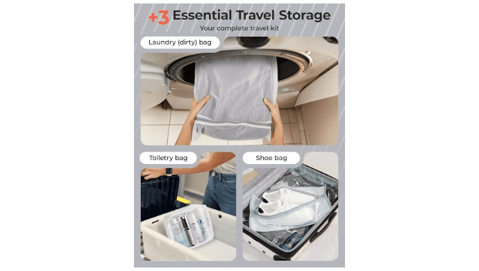 BAGSMART Travel Vacuum Bags with Rechargeable Electric Pump, 15PC Kit thumbnail 6