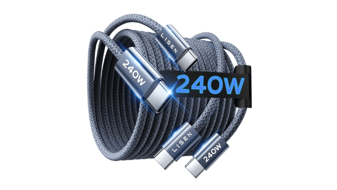 LISEN USB C to USB C Cable, 240W Fast Charging Type C Charger Cord (6.6FT) thumbnail 1