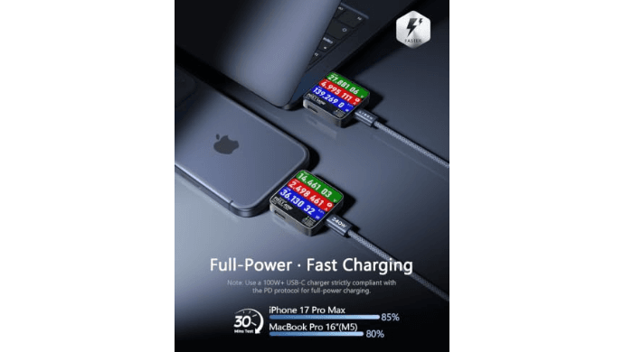 LISEN USB C to USB C Cable, 240W Fast Charging Type C Charger Cord (6.6FT) thumbnail 3