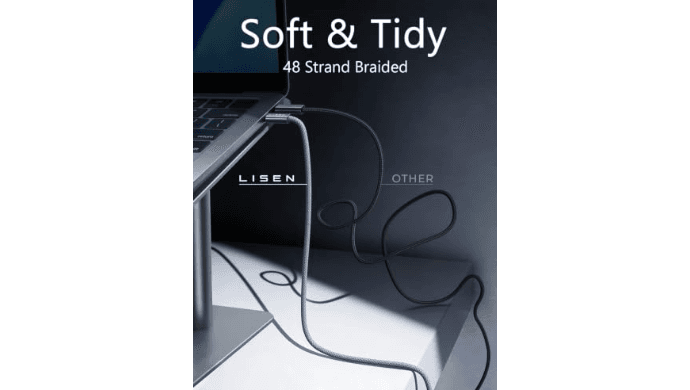 LISEN USB C to USB C Cable, 240W Fast Charging Type C Charger Cord (6.6FT) thumbnail 6