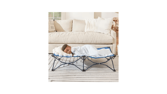 Regalo My Cot® Portable Toddler Bed, Foldable Kids Travel Bed & Camping Cot, Lightweight Sleeping Cot for Toddlers, Indoor/Outdoor, 46.5” x 24.5” x 9”, Royal Blue thumbnail 1
