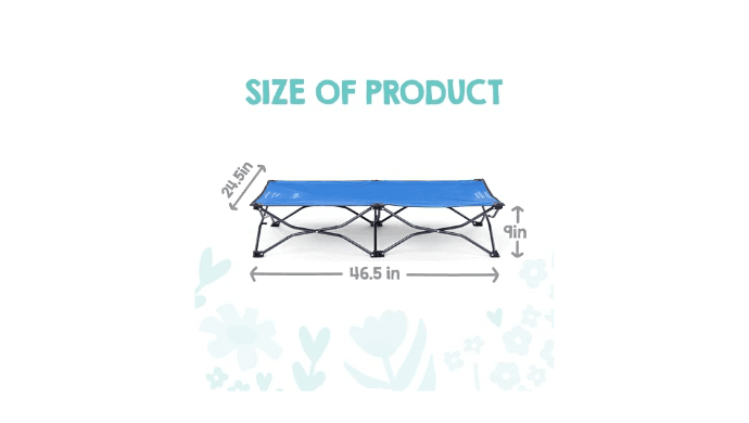 Regalo My Cot® Portable Toddler Bed, Foldable Kids Travel Bed & Camping Cot, Lightweight Sleeping Cot for Toddlers, Indoor/Outdoor, 46.5” x 24.5” x 9”, Royal Blue thumbnail 2