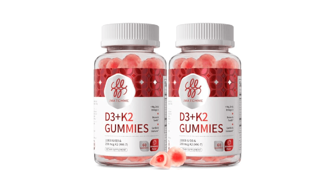 Vitamin D3 K2 Gummies, 5,000 IU / 10,000 IU D3 + 200 mcg MK-7, 120 Count thumbnail 1