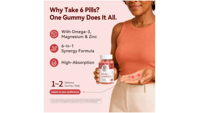 Vitamin D3 K2 Gummies, 5,000 IU / 10,000 IU D3 + 200 mcg MK-7, 120 Count thumbnail 3