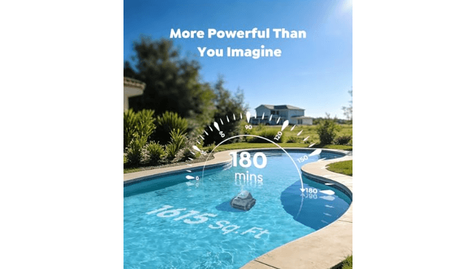 C1 Robotic Pool Vacuum for inground Pool with 180Mins Runtime, Gray thumbnail 3