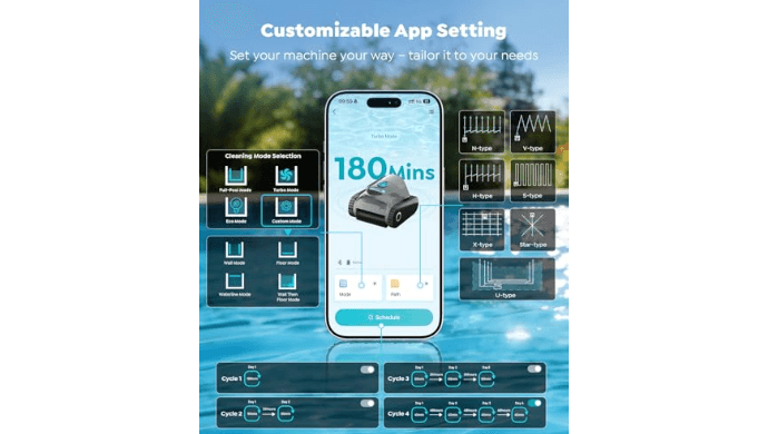 C1 Robotic Pool Vacuum for inground Pool with 180Mins Runtime, Gray thumbnail 5