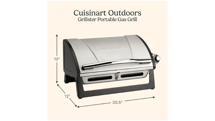 Cuisinart Gas Grill with Locking Lid, Portable, 8,000 BTU, 10 lbs. thumbnail 2