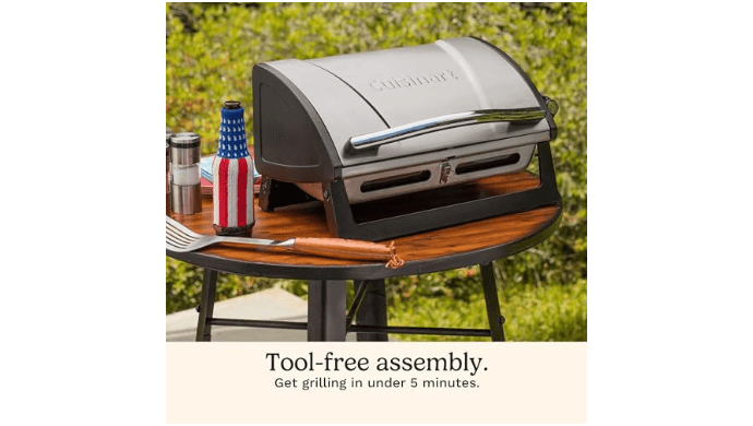 Cuisinart Gas Grill with Locking Lid, Portable, 8,000 BTU, 10 lbs. thumbnail 5