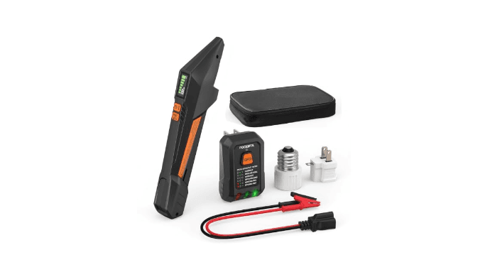 Focemta Circuit Breaker Finder and GFCI Outlet Tester - Digital Receiver with Color Screen & NCV Detection for Home Electrical Safety Including Carrying Case and Adapters 90-135V AC Circuits - FTCT02 thumbnail 1