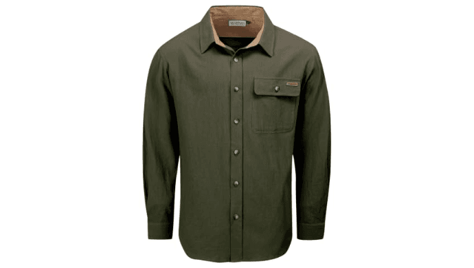 Drazivon Men's Button Down Long Sleeve 100% Cotton Flannel Shirt Green 2XL thumbnail 1