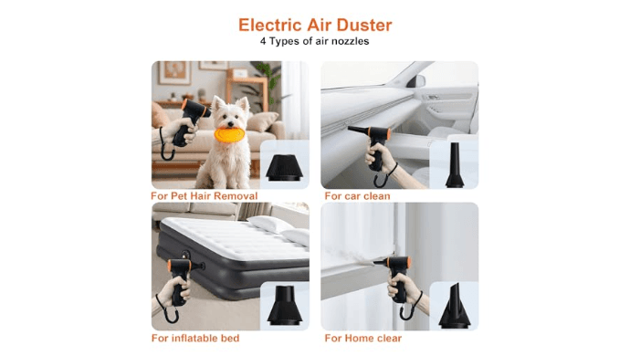 Compressed Air Duster,150000RPM Super Power air Blower,3-Speed Adjustable thumbnail 4