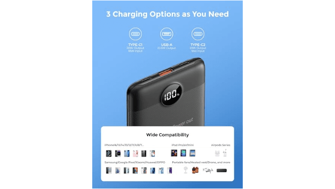 VEEKTOMX 10000mAh Mini Power Bank, 22.5W Fast Charger for iPhone Android thumbnail 6