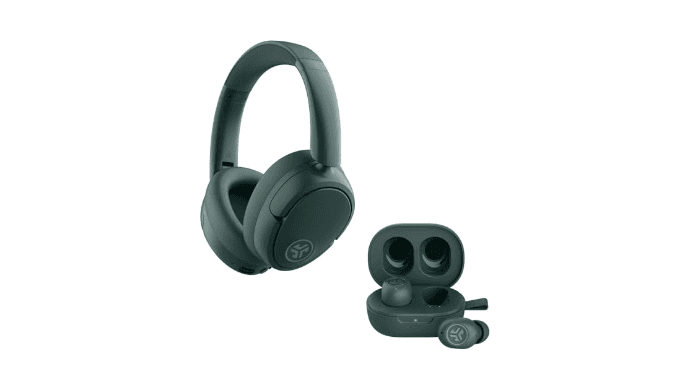 JLab JBuds Lux ANC Over Ear Headphones Bundle with JBuds Mini True Wireless Earbuds, Active Noise Cancelling, Bluetooth multipoint, Sage thumbnail 1