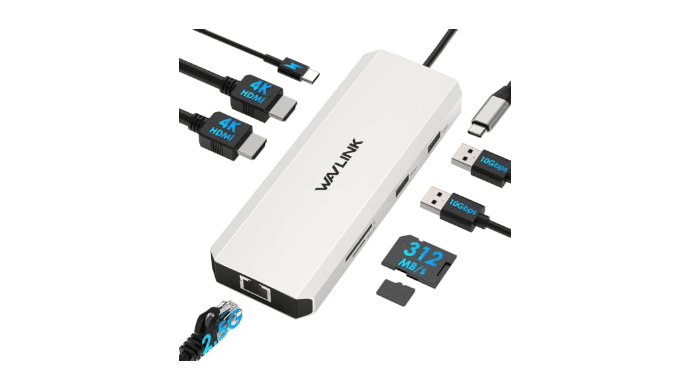 Laptop Docking Station, WAVLINK Docking Station Dual HDMI thumbnail 1