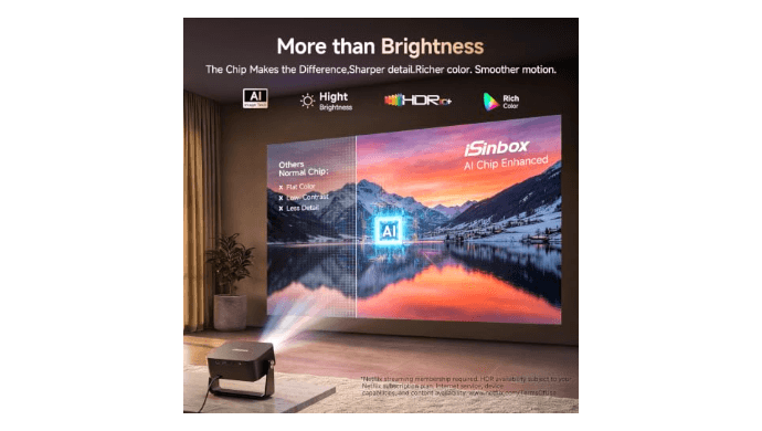 iSinbox Smart Outdoor Projector,Built-in Apps,180° Gimbal,Dolby Audio thumbnail 3