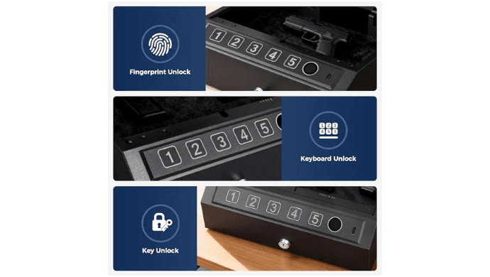 CTSAFEPRO Gun Safe,Biometric Fingerprint Gun Safe for Handgun Pistol Safes thumbnail 3