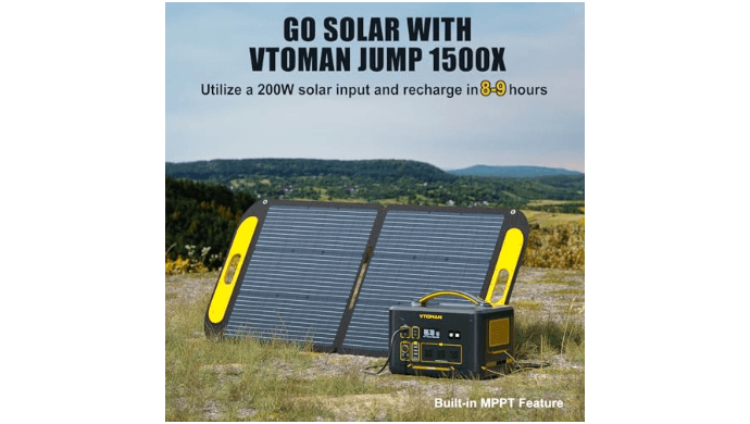VTOMAN Jump 1500X Portable Power Station with 110W Foldable Solar Panel thumbnail 2