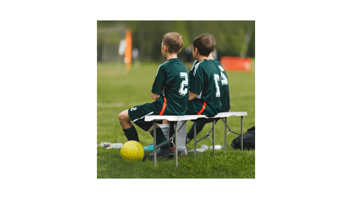 VEVOR Plastic Folding Bench, 6ft Portable Folding Bench, Smooth High Density Polyethylene Waterproof Outdoor Bench, Picnic Camping Table with Handle for Garden Soccer Playtime, White (1 Pack) thumbnail 2