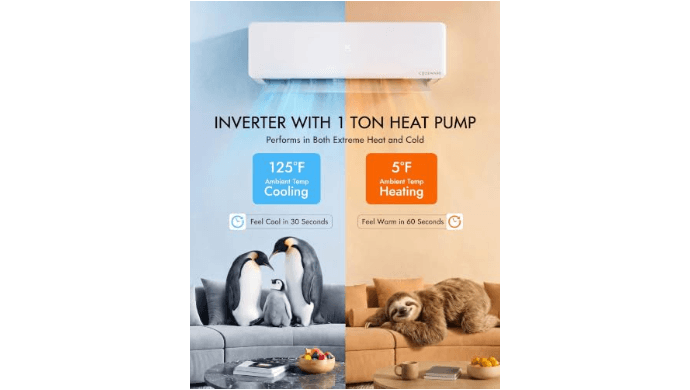 Cozeware 18000 BTU Mini Split AC/Heating System 230V 20 SEER2 thumbnail 5