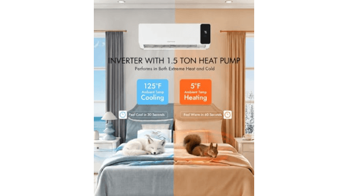 Cozeware 18000 BTU Mini Split AC/Heating System 230V 20 SEER2 thumbnail 4