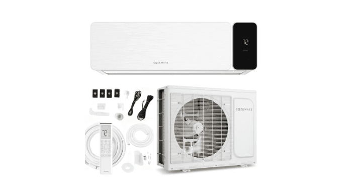 COZEWARE Visio Series 9000 BTU 18 SEER2 Ductless Mini Split AC with Heat Pump, 115V thumbnail 2
