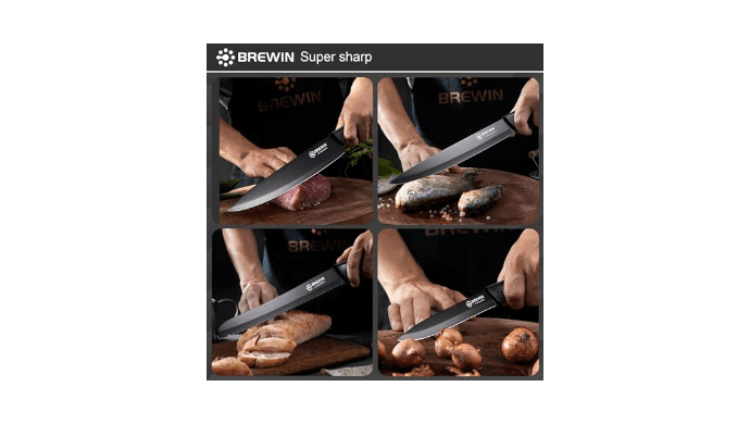 Knife Set, Brewin Kitchen Knife Set, Knives Set for Kitchen, Universal Knife Block, Utility Knife Block Set, New Home Essentials, Apartment Essentials, Camping Essentials, RV Essentials thumbnail 6