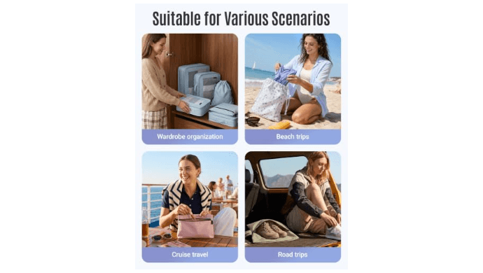 LIGHT FLIGHT 8 Set Packing Cubes for Travel, Cruise Ship Travel Essentials thumbnail 2