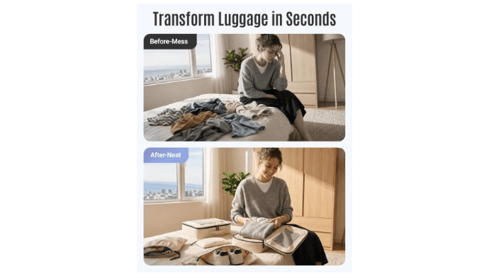 LIGHT FLIGHT 8 Set Packing Cubes for Travel, Cruise Ship Travel Essentials thumbnail 3