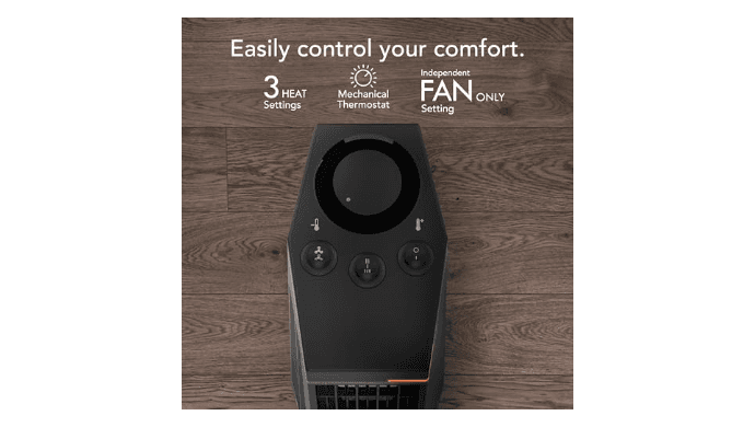 Vornado Rise 20H (2026) Whole Room Tower Heater, 3 Heat Settings, Black thumbnail 4