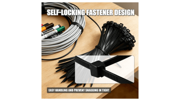 2000 Pack Zip Ties Black Assorted Sizes 4+6+8+12 Inch Cable ties thumbnail 5