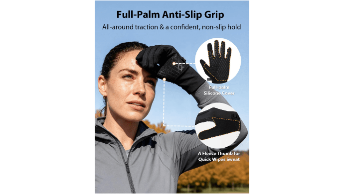 Lightweight Running Gloves with Watch Window, Hiking Gloves for Men Women thumbnail 5