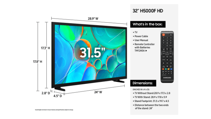 Samsung H5000F 32" HD HDR Smart LED TV thumbnail 4