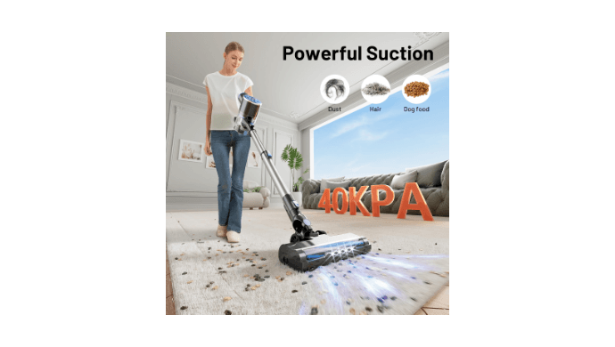 VIPSUN Cordless Vacuum Cleaners for Home,Stick Vacuum Cordless with Self-Standing,LED Screen,Lightweight Powerful Suction Wireless Vacuum,Rechargeable Vacuum for Pet Hair, Hardwood Floors thumbnail 3
