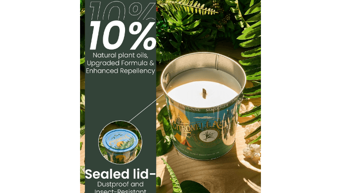 M&SENSE Citronella Candles Outdoor19.4 oz,Peppermint Scented Soy Wax thumbnail 3