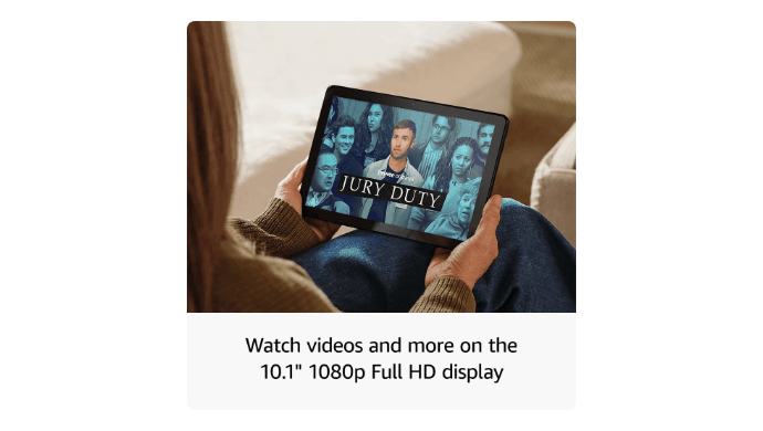 Amazon Fire HD 10 tablet, built for relaxation, 10.1" vibrant Full HD screen, octa-core processor, 4 GB RAM, 32 GB, Black thumbnail 4