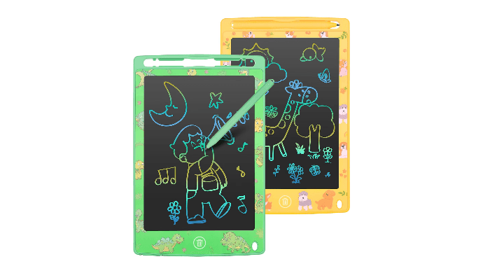 LCD Writing Tablet for Kids 8.5" Doodle Board (Green+Yellow)