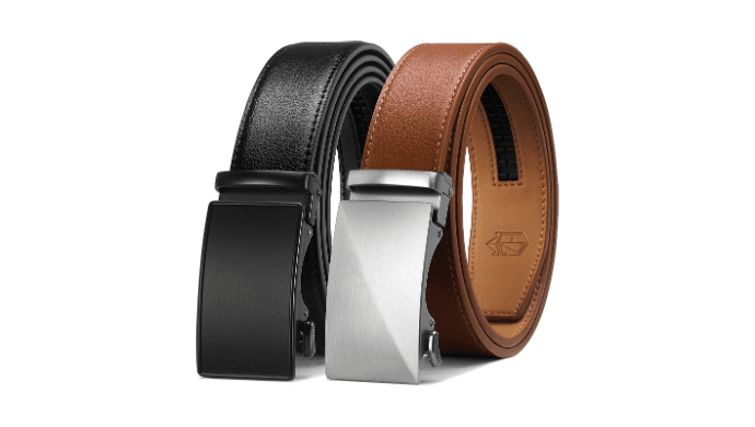 Zitahli Leather Ratchet Belt for Men - 2 Pack Mens belt,Customizable Fit thumbnail 1