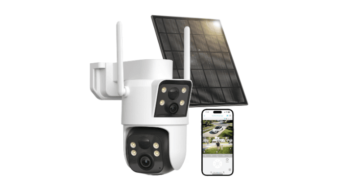 LIWAN Solar Camera Outdoor Wireless, Dual Lens, 2.4GHz WiFi Security Camera thumbnail 1