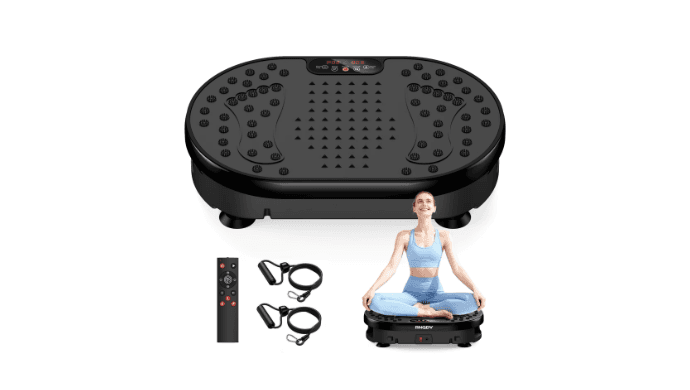 Anqdy Vibration Plate Exercise Machine for Home Fitness & Whole Body Workout, 350 Lbs Capacity with 2 Loops & Remote Control thumbnail 1