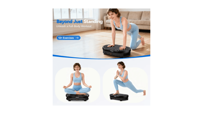 Anqdy Vibration Plate Exercise Machine for Home Fitness & Whole Body Workout, 350 Lbs Capacity with 2 Loops & Remote Control thumbnail 3