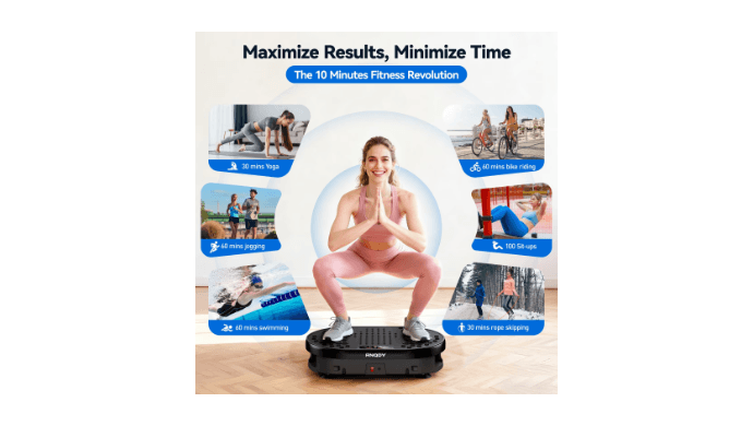 Anqdy Vibration Plate Exercise Machine for Home Fitness & Whole Body Workout, 350 Lbs Capacity with 2 Loops & Remote Control thumbnail 5
