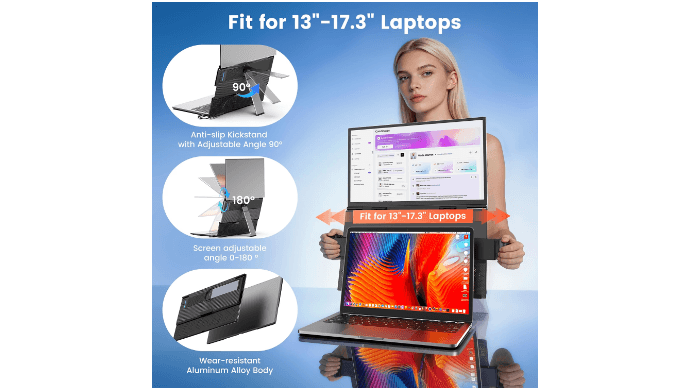 Laptop Screen Extender 15.6" Portable Dual Monitor Neck-Friendly thumbnail 3