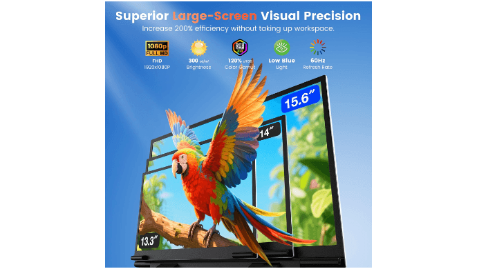 Laptop Screen Extender 15.6" Portable Dual Monitor Neck-Friendly thumbnail 4