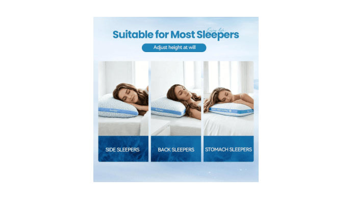 QUTOOL Double Sided Cooling Pillow for Hot Sleepers, Shredded Memory Foam Pillows Standard Size Set of 2, Adjustable Soft & Firm Gel Bed Pillow for Side, Back, Stomach Sleepers thumbnail 3