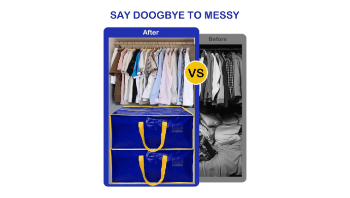 Upgraded Moving Bags Heavy Duty Extra Large Waterproof Storage Bags for Clothes Dark Blue 4P thumbnail 3