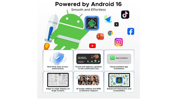 P11 11 Inch Tablet, Android 16 with Gemini AI, 90Hz Display, Black thumbnail 4