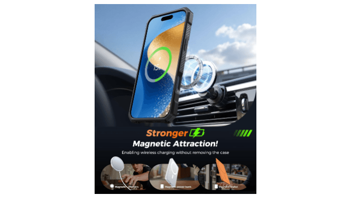 FNTCASE for iPhone 18 Pro/iPhone 17 Pro Case with 360 Spin Magnetic Stand thumbnail 3