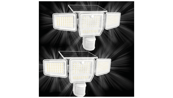 6000LM Solar Flood Lights Outdoor, 4 Heads with Large Motion Sensor thumbnail 1