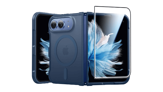 FNTCASE for iPhone Duo Case Blue: Translucent Fit for MagSafe thumbnail 1