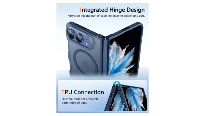 FNTCASE for iPhone Duo Case Blue: Translucent Fit for MagSafe thumbnail 3